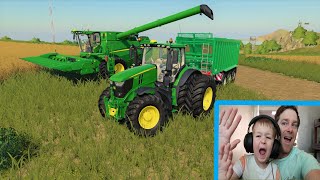 We try out Farming Simulator 19  Part 1 Starting the farm  Tractor game [upl. by Nwahsir]