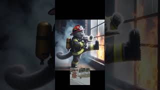 Cute cat plays firefighter❤️❤️🧑🏻‍🚒🧑🏻‍🚒🧑🏻‍🚒🚒🚒 [upl. by Carrie536]