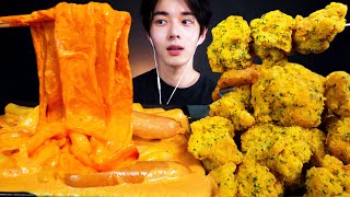 ASMR MUKBANG 태리 투움바 로제떡볶이 중국당면 뿌링치킨 스시 오마카세 먹방 Spicy Cream Tteokbokki amp FRIED CHICKEN eating sounds [upl. by Crispin786]