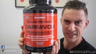 MuscleMeds Carnivor Beef Protein Isolate Powder Supplement Review  MassiveJoescom Raw Review [upl. by Offen41]