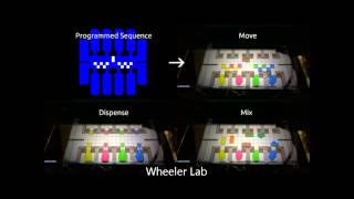 Programmed Digital Microfluidic Droplet Movement [upl. by Fergus]