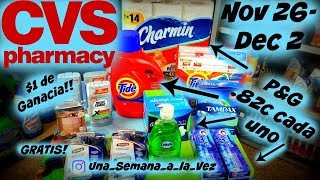 CVS Nov 26Dec 2 Productos PampG a 82 Y rastrillos 1 de ganancia [upl. by Aceissej]