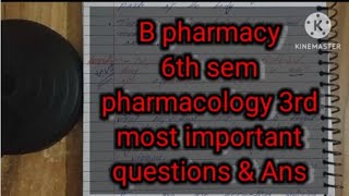 B pharmacy 6th semester Pharmacology 3rd most important questions with answers antiviraldrugs [upl. by Mani]