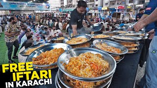 Free Iftari in Karachi  1st Ramzan Huge Iftar  Biryani Sharbat Pakoray  Pakistan Street Food [upl. by Block]