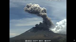 August 20 2023  Eruption  Popocatepetl Volcano Mexico  1245 MDT [upl. by Dleifyar370]