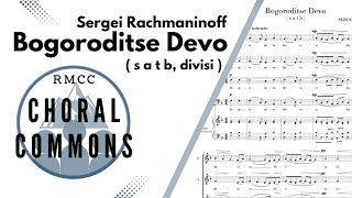 Bogoroditse Devo  RACHMANINOFF  SATB divisi  Rocky Mountain Chamber Choir  Demo Recording [upl. by Palumbo]