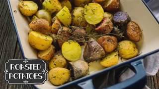 Roasted Potatoes  La Cuisine Enameled Cast Iron Large Roasting Pan [upl. by Nebeur]