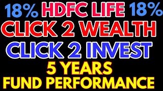 hdfc life click 2 wealth  click 2 invest and progrowth plus fund performance of previous 5 years [upl. by Dennie]