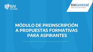 Módulo de Preinscripción a propuestas formativas para aspirantes [upl. by Northey310]