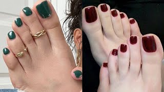 Glamorous and pretty toe nail colors designs ideas for women Shiny toe nail pedicure arts of 2024 [upl. by Jonathon130]