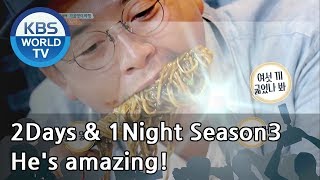 He managed to eat everything in one bite 2Daysamp1Night Season320180930 [upl. by Kingdon518]