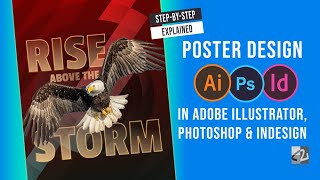 Poster Design in Adobe InDesign Illustrator amp Photoshop photoshop illustrator indesign design [upl. by Htebilil]