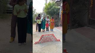 Glass Tower Challenge me Dadi fail ho Gayi 😄🤪 shorts funny comedy familychallenge funnyshorts [upl. by Wildon]