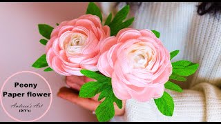 🩷💮🌸🩷Bujori pufoși din hârtie creponată Peony Paper Flower Paper Flower idea [upl. by Esac]