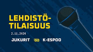 Lehdistötilaisuus Jukurit–KEspoo 2112024 [upl. by Ahsinuq]