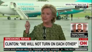 Hillary Clinton press conference on NYC NJ bombings [upl. by Dihahs]