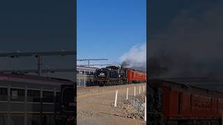 Steam Train with K183 amp K190 passing the Shepparton Rail Stabling Yards on a Steamrail run train [upl. by Namrehs]