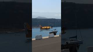 La Palma fire  firefighting planes fetch water at the port in Tazacorte 1 [upl. by Moshell]