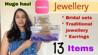 Huge Meesho jewellery haul  Earrings necklaces bridal jewellery  jewellery  fashion tipshacks [upl. by Enihpets]