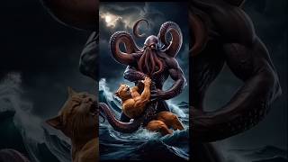 Dad Cat saved his son from Octopus 🙀 cat catsoftiktok shortsfeed trendingshorts viralshorts [upl. by Aiciled]