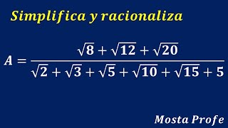 Simplificar y Racionalizar la Expresión con Sumas de Raices Cuadradas en Numerador y Denominador [upl. by Akener126]