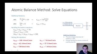 Mass balance in Arabic  43  Example on mass balance on reactive system methane combustion [upl. by Ahsital]