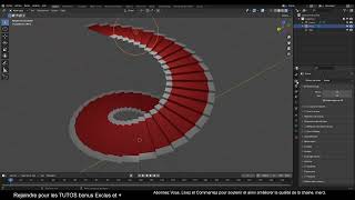 ESCALIER en colimaçon spiral Hélicoïdal FACILE avec BLENDER [upl. by Derte]