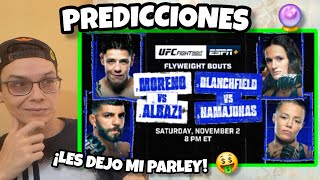 MORENO vs ALBAZI BLANCHFIELD vs NAMAJUNAS  predicción a TODA la cartelera UFCedmonton [upl. by Ahsasal796]