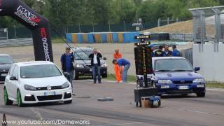 Ford Escort RS Cosworth VS Volkswagen Golf MK6 Turbo Challlenge  Drag racing 14 Mile [upl. by Conchita]