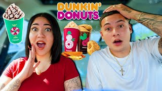 Trying Dunkin Donuts New Holiday Menu Items [upl. by Erme]