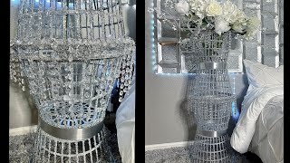 DIY DOLLAR TREE OVERSIZED VASE  DIY TALL VASE DIY GLAM VASE [upl. by Ahtiekal]