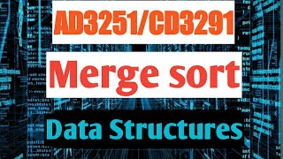 Merge sort in tamil  Data structures design  AD3251CD3291Anna university reg2021 [upl. by Maxantia]