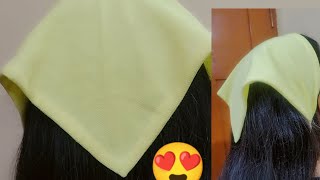 How to make a Bandana Headband Head Scarf with Elastic 😍🤩bandana headband video diy [upl. by Petey968]