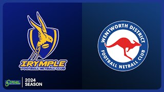 Irymple vs Wentworth Preliminary Final Season 2024  Sunraysia Football Netball League [upl. by Eirallam]