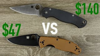 Spyderco Paramilitary 2 vs Spyderco Tenacious [upl. by Ayihsa]