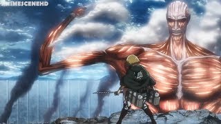 Armin and Eren vs Colossal titan I Attack on titan season 3 HD 60fps [upl. by Wendel554]