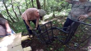 RelocatingRaising a Two Man Deer Stand [upl. by Tabbi]