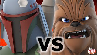 Boba Fett vs Chewbacca sarlacc pit arena fight Disney Infinity toy box [upl. by Lertsek293]