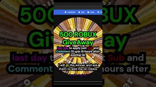 🔴 500 ROBUX GIVEAWAY Ends in 10 hours [upl. by Yeldud386]