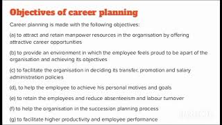 career planning process and objectivesHRM [upl. by Chalmer922]