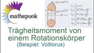 Trägheitsmomente von Rotationskörpern Beispiel Volltorus [upl. by Carrick]