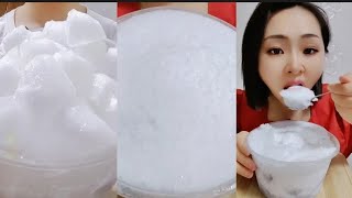 ASMR ICE EATING  BOWL WHITE FROST ❄️ iceeating iceasmr asmr freezerfrost [upl. by Etterrag]