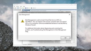 Fix Disk Management Could Not Start Virtual Disk Service Solution [upl. by Ettolrahs]