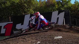 Nicholas Lapucci racing Fantic 250 TWO STROKE  EMX Pietramurata 2021 [upl. by Kelsi146]