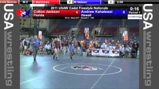 Cadet Freestyle 140  Colton Jackson FL vs Andrew Kahalewai HI [upl. by Jarl]