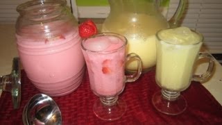 AGUAS FRESCAS SABOR VAINILLA Y FRESA BASE DE HORCHATA  BEBIDAS FRESCAS aleliamada [upl. by Eniar]