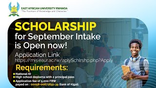 🛑SCHOLARSHIP OPPORTUNITY IN EAST AFRICA UNIVERSITY RWANDA FOR SEPTEMBER INTAKE NOW OPEN FULL INFO👇 [upl. by Akilak]