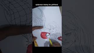 spiderman kissing his girlfriend art spidermankissinghisgirlfreind [upl. by Lillis]