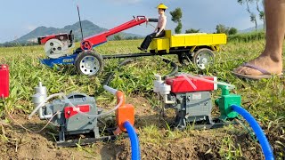 Part 2 traktor sawah kecil dan dua mesin pompa air sedang bekerja disawah [upl. by Evanthe]