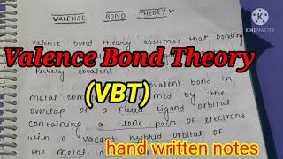 Valence bond theory  VBT postulates [upl. by Lehcin]